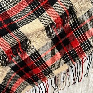 52”x52” Red, white and black flannel scarf